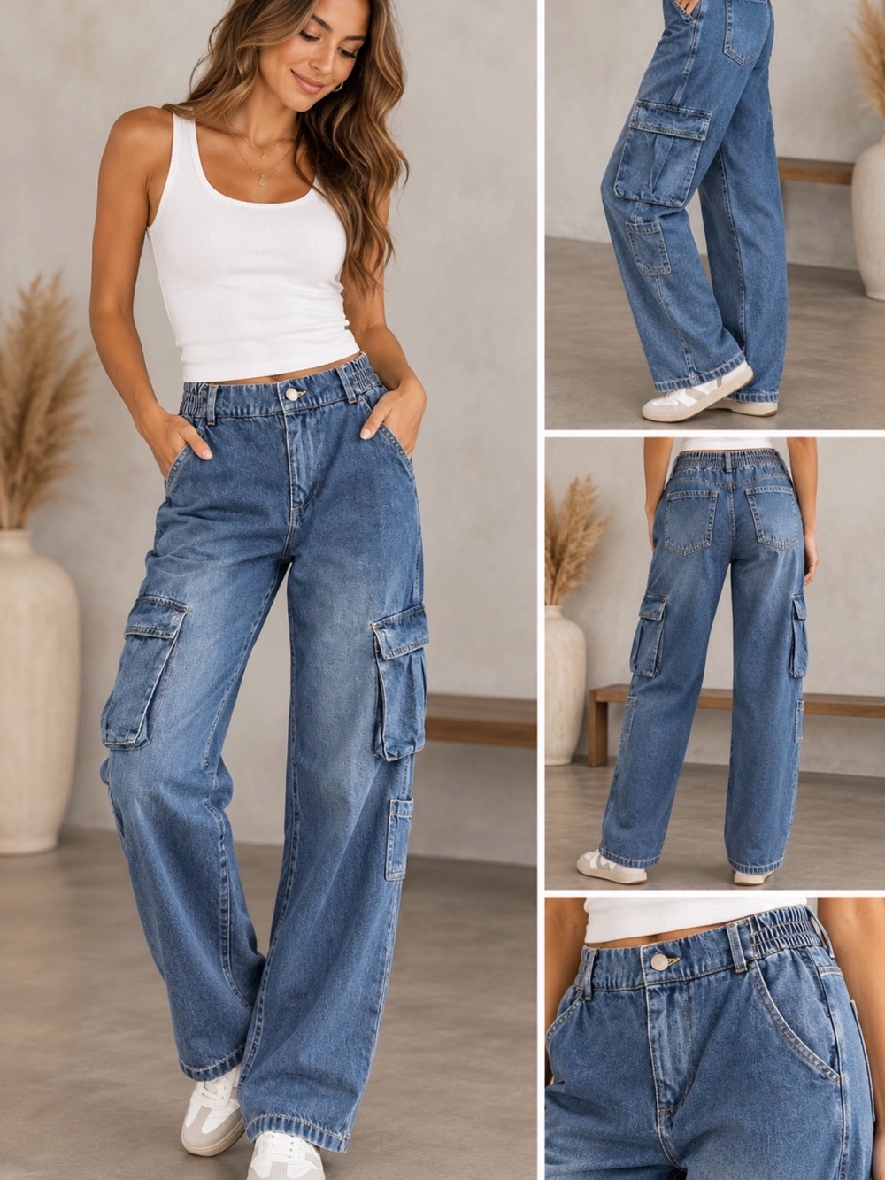 Timing Blue Cargo Denim Jeans